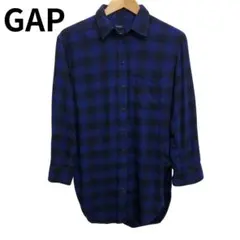 GAP ブルー系　長袖Yシャツ　人気ブランド　レディース　XS