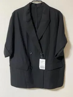 新品】SLOBE IENA リネン混ハーフスリーブジャケット ブラック38