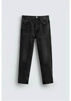 ZARA 新品　デニム カーボンクロップド パンツブラック メンズ EU40のサムネイル