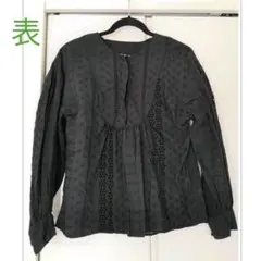 H&M　刺繍ブラウス 　黒