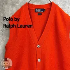 【状態◯】ポロ ラルフローレン ウール 前ボタン ニット ベスト 古着