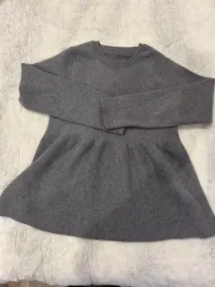 リエディ　ペプラム ニット　グレー