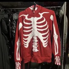 スケルトン y2k パーカー スカル