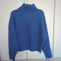ZARA 青 タートルネック セーター M