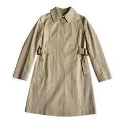 マッキントッシュ 英国製 リネン混 ステンカラーコート サイドベルト調整 34