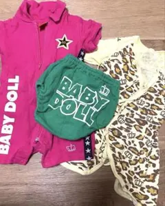 ベビー服　まとめ売　BABYDOLL ピンクグリーン　50 60 70cmつなぎ