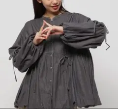 niko and ... 2WAYバルーンデニムブラウス　ブルー