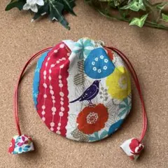 ハンドメイド まあるいかたち ミニ巾着 ⌘ peck ピンク - メルカリ