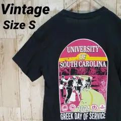 ヴィンテージ S カレッジ Tシャツ 半袖 黒 サウスカロライナ 大学 古着