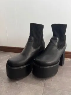 厚底ニットブーツ Lサイズ