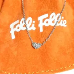 (美品) フォリフォリFolli Follieハートネックレス40cm～45cm