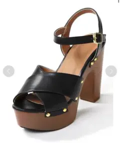 GRL: ブラック クロスストラップ プラットフォームサンダル