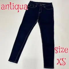 antiqua アンティカ ストレッチデニムパンツ 濃紺 XS スキニーパンツ