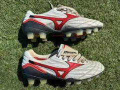 未使用品　モレリアウエーブSI  27.5 白赤黒 MIZUNO ミズノ モレリア ウェーブ JAPAN(ホワイト×ブルー