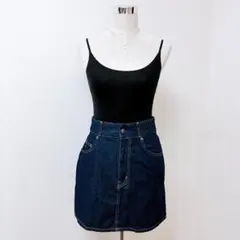 ハイウエスト デニムミニスカート WEGO ウィゴー 濃紺 L