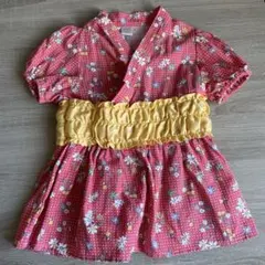 futafuta 浴衣ドレス 120cm 花柄 ピンク