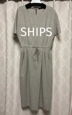 【良品】SHIPS 半袖ひざ丈ワンピース/ サイズFREEのサムネイル