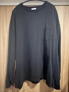 長袖 ポケット付き カットソー ブラック XL