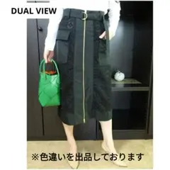 DUAL VIEW レース切り替えタフタポケット付きスカート M ベージュのサムネイル