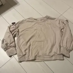 branshes ベージュ フリルリボン付きトレーナー 130サイズ