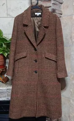 チェスターコート ロングコート　moussy チェック柄　アウター