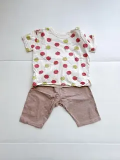 赤と緑のリンゴ柄ベビーパジャマ　　95サイズ　美品　寝具