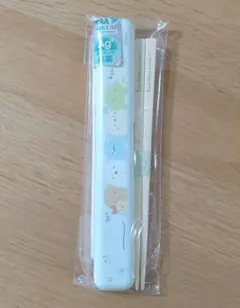 すみっコぐらし　はし＆はし箱　抗菌箸　ライトブルー　イエロー　18cm