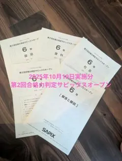2025年 SAPIX 6年生 第4回合格力判定サピックスオープン - メルカリ
