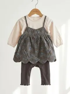 tete a tete テータテート 花柄 コーデュロイ ロンパース 80cm