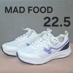 MAD FOOD スニーカー ホワイト パープル 22.5cmのサムネイル