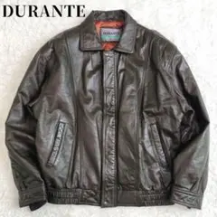 【美品】DURANTE レザージャケット　羊革　　キルティング　ブラック 黒 希少 DURANTE ブラックレザージャケットコート 羊革 ヴィンテージ