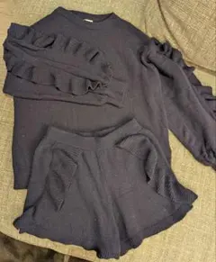 ジェラートピケ　トゥインクルフリルプルオーバー　上下セット