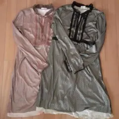 新品未使用 ドット水玉長袖ワンピース&チュニックMサイズ２点まとめ売り