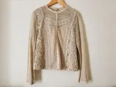 【超美品】COCO DEAL ベージュ レース 長袖ブラウス