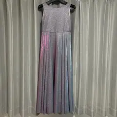 ドレス 発表会 ノースリーブ シルバー系(ピンク・ライトブルー)