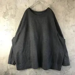 Y1748古着　ブランクスウェット　チャコール　無地　90s Y2K