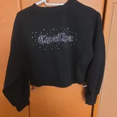 ChaosCha ストーン装飾 クロップドトレーナー