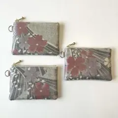 着物帯リメイク　ミニポーチ 3個セット（51）