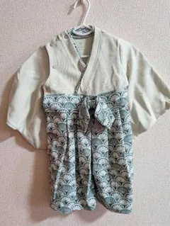 ​【美品】mocmof/モクモフ/袴ロンパース/80サイズ /ライトグリーン