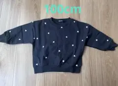 ハート柄トレーナー 100cm 黒