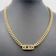 Dior ネックレス CDロゴ ラインストーン 喜平 ゴールド