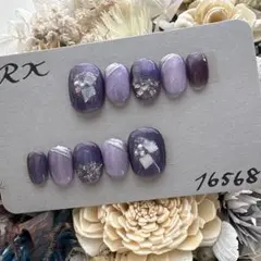 45.ネイルチップ　ベリーショート　マグネットネイル　ミラーネイル　ニュアンス