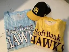 ソフトバンクホークス　応援ユニフォーム2種　帽子　majestic