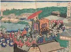 浮世絵版画、東京開花名所、三代歌川広重画、明治9年出版 浮世絵版画、東京開花名所、三代歌川広重画、明治9年出版 - メルカリ