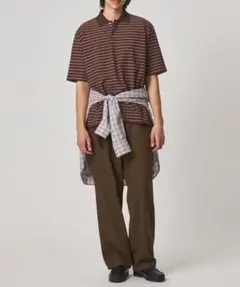 steven alan ボーダー ポロシャツ ワインレッド Sサイズのサムネイル