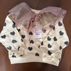 MARKEY'S ハート柄 トレーナー 110サイズ　取り外し襟付き