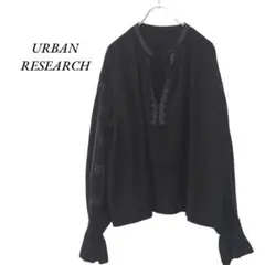 URBAN RESEARCH　リネンレーヨン刺繍ブラウス　黒