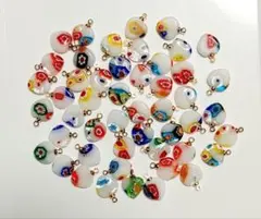 ミルフィオリ・パーツ・ハンドメイド・コネクター・チャーム・ハート