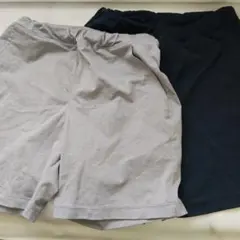 美品☆ユニクロ　グレー・ネイビー半ズボン 2枚セット　130