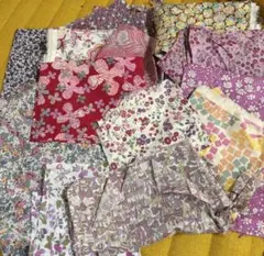 リバティプリントはぎれセット 多色(赤、ピンク系統)